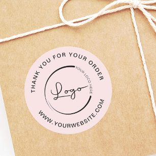 Adesivo Modelo de Web site da Empresa Obrigado Rosa