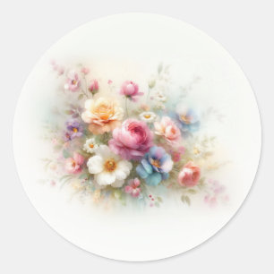 Adesivo Modelo em Branco Adicione Seu Texto Arte Floral Aq