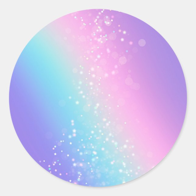 Adesivo Modelo em Branco com Estrelas Bokeh, Arte de Texto (Frente)