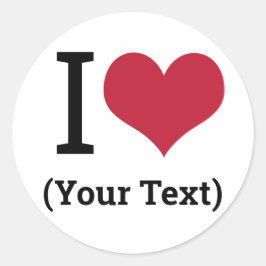 Adesivo Modelo Eu Amo (Adicione Seu Próprio Texto Personal