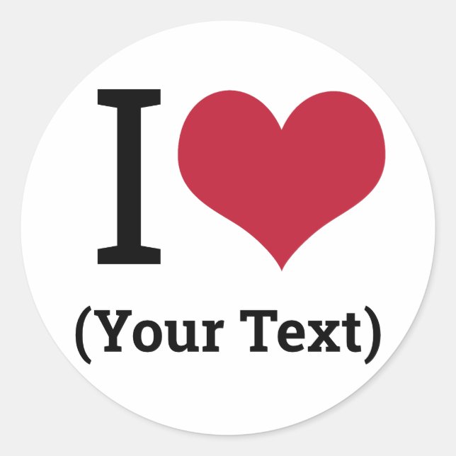 Adesivo Modelo Eu Amo (Adicione Seu Próprio Texto Personal (Frente)
