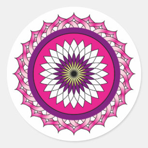 Adesivo Modelo geométrico Símbolo lótus rosa mandala