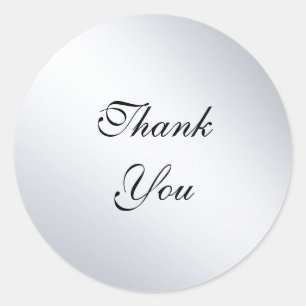 Adesivo Modelo Moderno de Faux Silver Texto de Agradecimen
