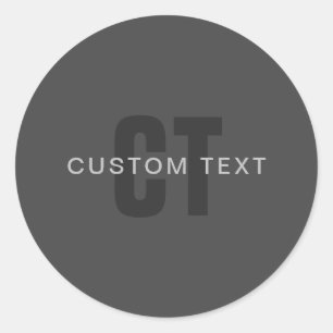 Adesivo Modelo Monograma Editável Cinza