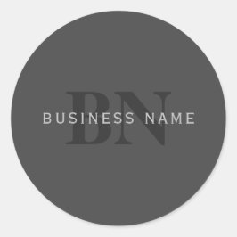 Adesivo Modelo Monograma Editável Cinza