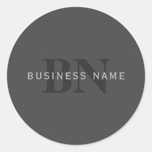 Adesivo Modelo Monograma Editável Cinza