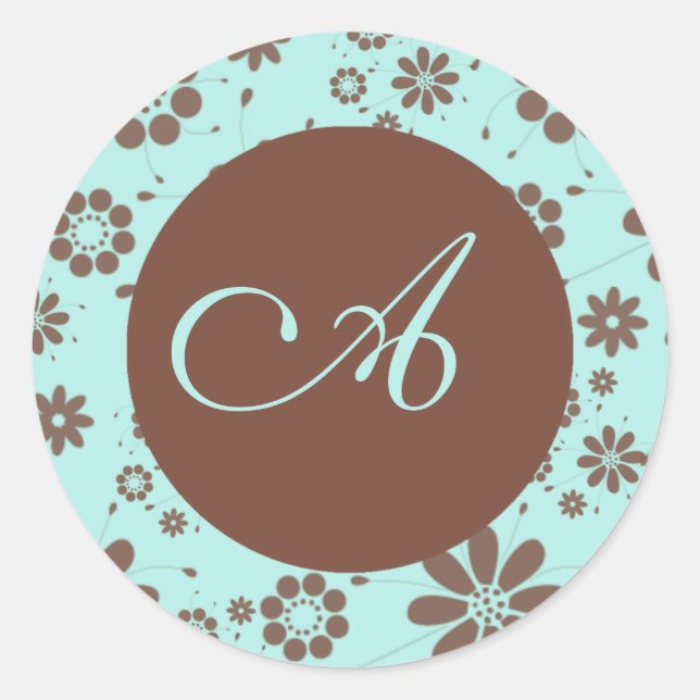 Adesivo Modelo Monograma Personalizado Vinheta de Selagem  (Frente)