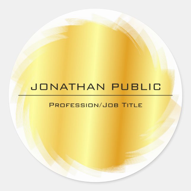 Adesivo Modelo Simples Elegante Moderno Dourado Faux (Frente)