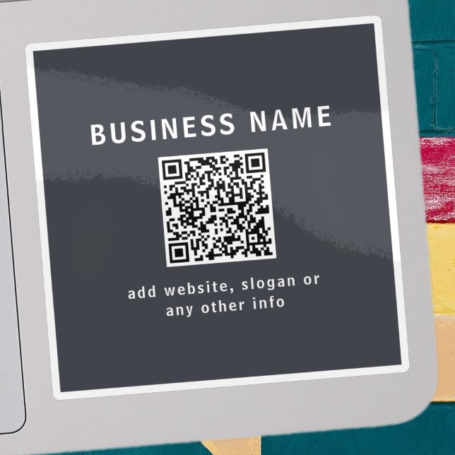 Adesivo Modelo simples para seu código QR | Cinza Escura (Criador carregado)