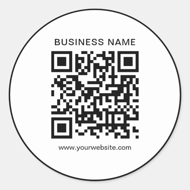 Adesivo Modelo simples personalizado Código QR comercial b (Frente)
