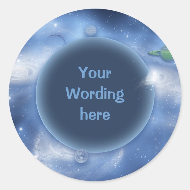 Adesivo Modelo Stickers - fantasia de espaço personalizáve (Frente)