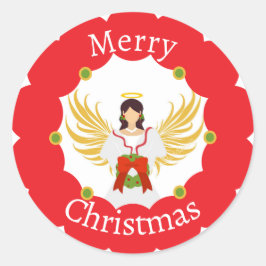 Adesivo Modern Angel Felry Christmas Red Wreath