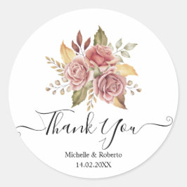 Adesivo Modern autumn floral script thanks