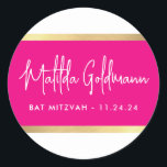 Adesivo MODERN bat mitzvah ultra trendy cor-de-rosa<br><div class="desc">por kat massard >> https://linktr.ee/simplysweetpaperie <<<</div>