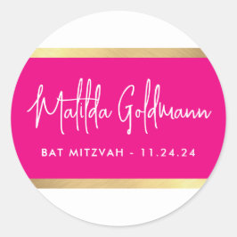 Adesivo MODERN bat mitzvah ultra trendy cor-de-rosa