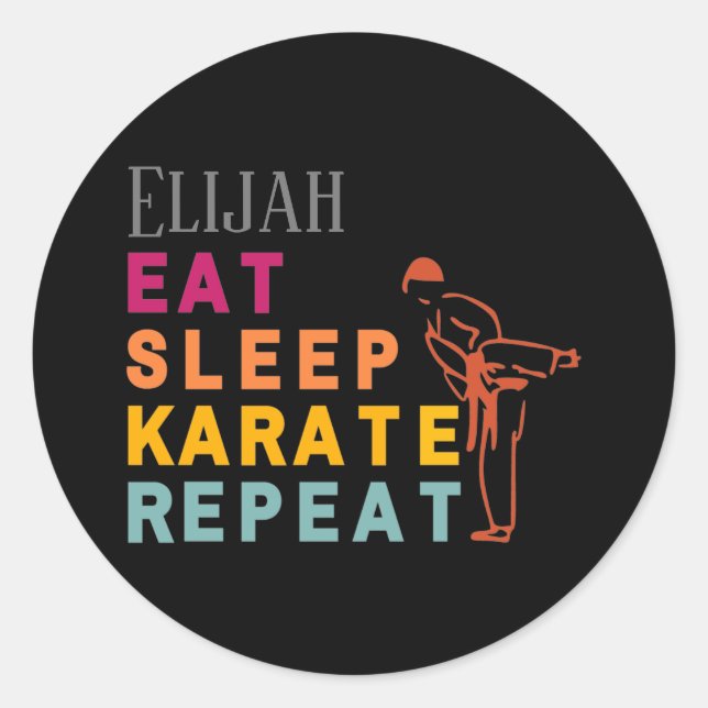 Adesivo Modern Black Silhouette Japan Karate Artes Marciai (Frente)