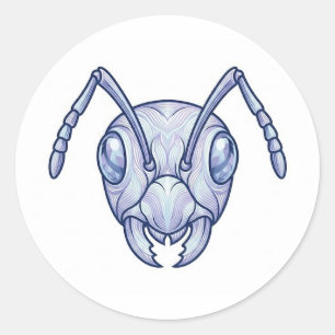 Adesivo Modern Blue Ant Line Art Illustration Sticker