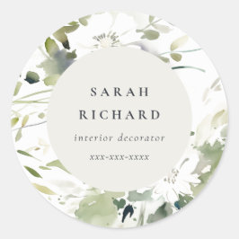 Adesivo Modern Boho Abstrato Green White Business