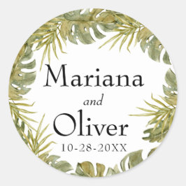 Adesivo Modern Boho Tropical Folhas Secas Palm Casamento C