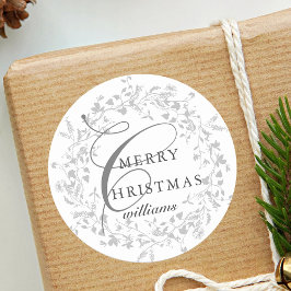 Adesivo Modern Boho Wildflower Wreath Christmas