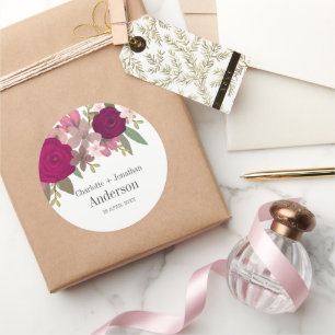 Adesivo Modern Burgundy Garden Flowers Nome do Casal