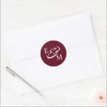 Adesivo Modern Burgundy Initials Wedding<br><div class="desc">Modern Burgundy Wedding Classic Round Sticker</div>