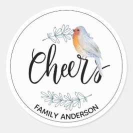 Adesivo Modern CHEERS Personalizou Robin de Natal
