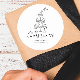 Adesivo Modern Cheers to the New Year White Hand Drawn