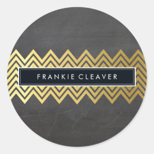 Adesivo MODERN CHEVRON PATTERN Trenden gold chalkboard