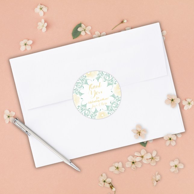 Adesivo Modern Chic Boho Floral Sweet 16 Festa de aniversá (Criador carregado)