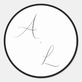 Adesivo Modern Classic Black & White Border Script Wedding