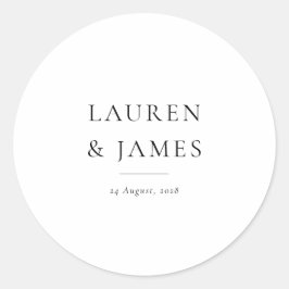 Adesivo Modern Classic Couple Wedding Favor Sticker