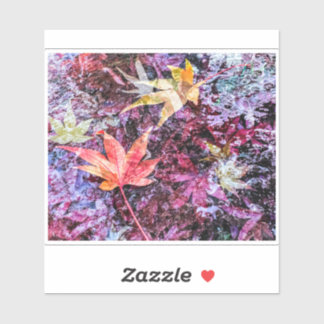 Adesivo Modern Colorful Fallen Leaves Abstract