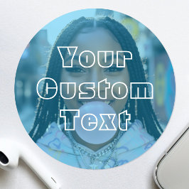 Adesivo Modern Custom Photo Text Retro Blue