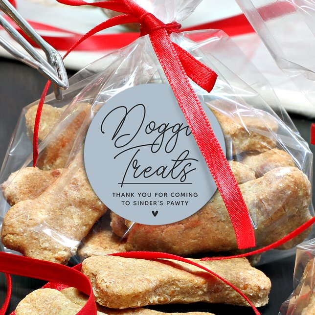 Adesivo Modern Doggie Treatores Muito Obrigado (Modern Doggie Treats Thank You Pawty Classic Round Sticker)