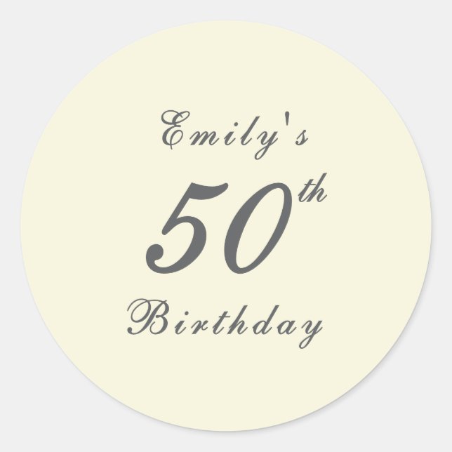 Adesivo Modern Elegant 50th Birthday Party (Frente)