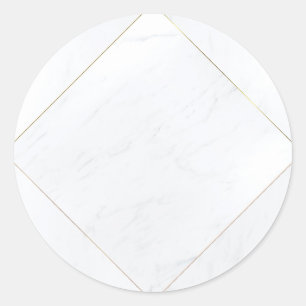 Adesivo Modern Elegant Blank Template Marble Gold Frame