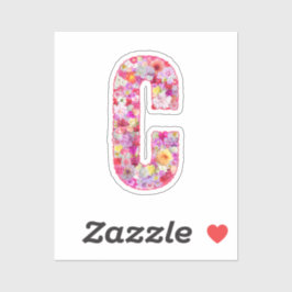 Adesivo Modern Elegant Colorful Floral Initial Letter C