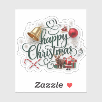 Adesivo Modern elegant typography happy christmas