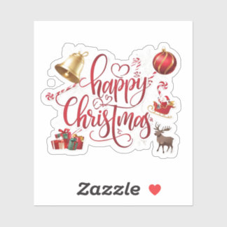 Adesivo Modern elegant typography happy christmas