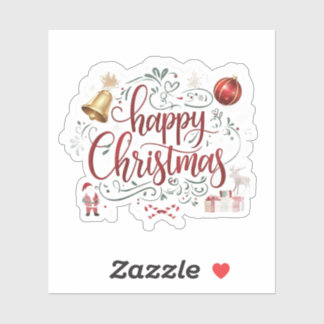 Adesivo Modern elegant typography happy christmas