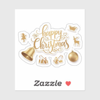 Adesivo Modern elegant typography happy christmas