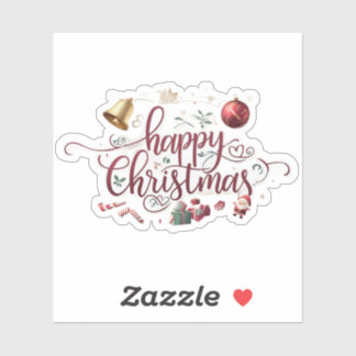 Adesivo Modern elegant typography happy christmas
