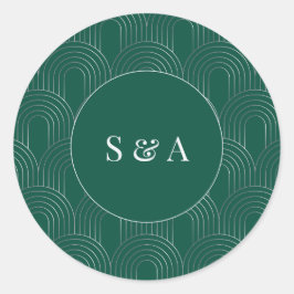 Adesivo Modern Emerald Green & Silver Arch