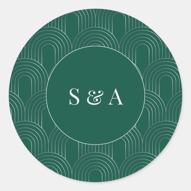 Adesivo Modern Emerald Green & Silver Arch (Frente)