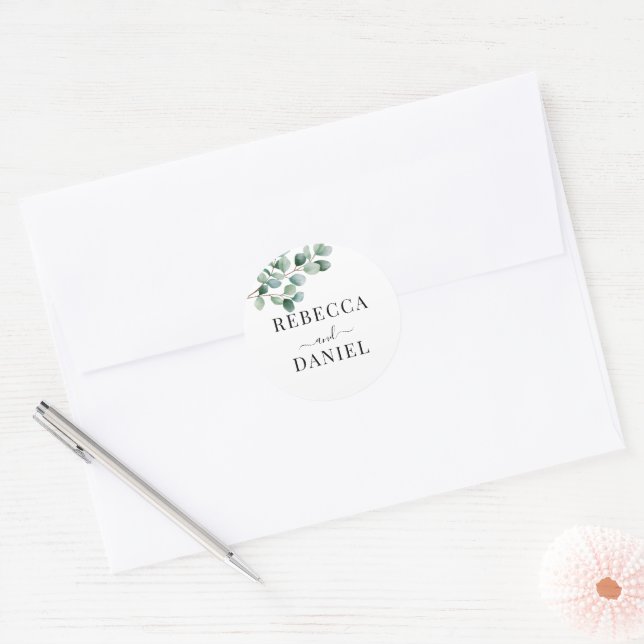 Adesivo Modern Eucalyptus Greenery Wedding (Envelope)