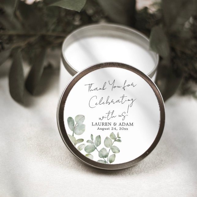 Adesivo Modern Eucalyptus Wedding Favor (Criador carregado)