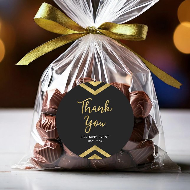 Adesivo Modern Faux Gold Chevron Obrigado (Criador carregado)