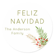 Modern Feliz Navidad Holly Natal em Espanha