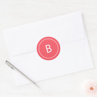 Adesivo Modern Festive Red Monogram Christmas Envelope
